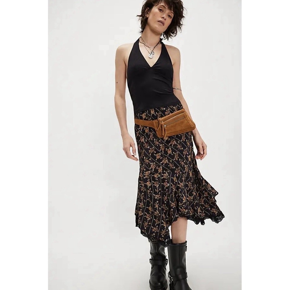 Free People Bali Sweet Escape Asymmetric Hem Skirt  Lack Size XS